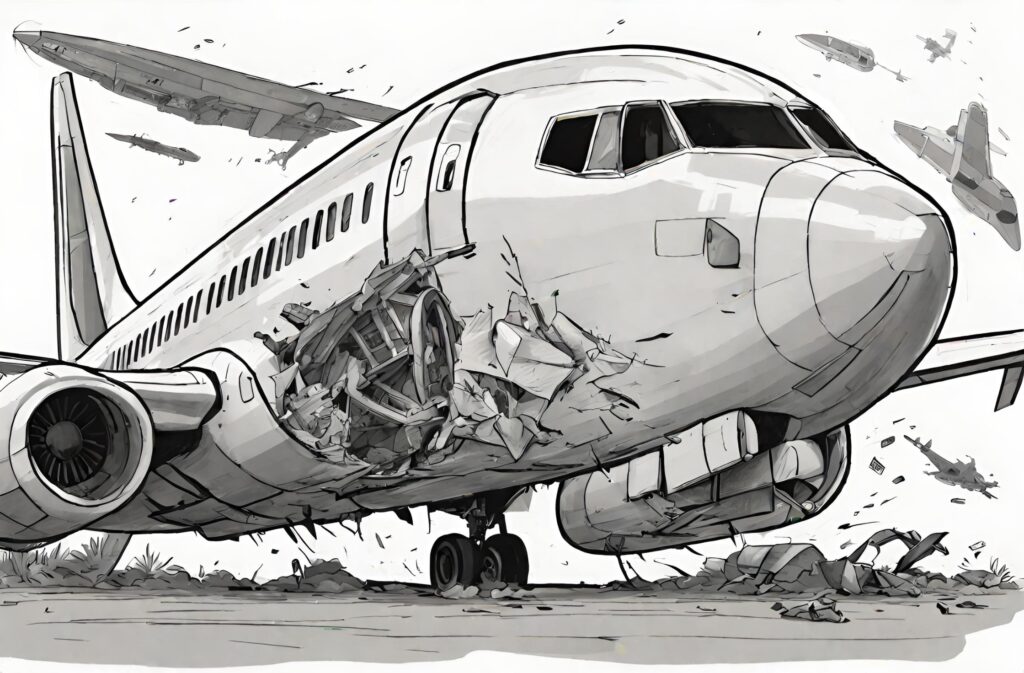 A Boeing 737 jetline crashes